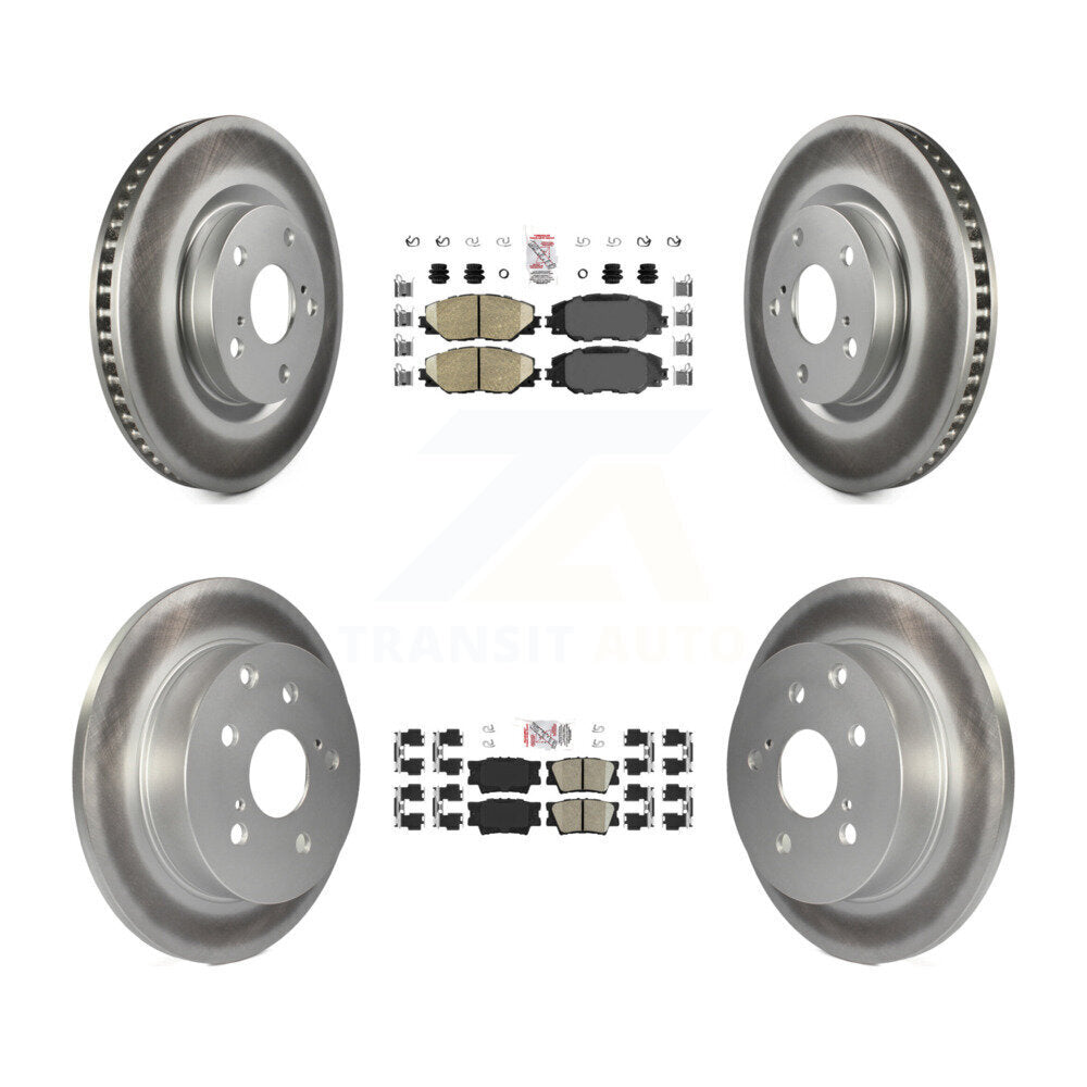 Front Rear Ceramic Pads And Coated Disc Brake Rotors Kit For Toyota RAV4 KGA-101188