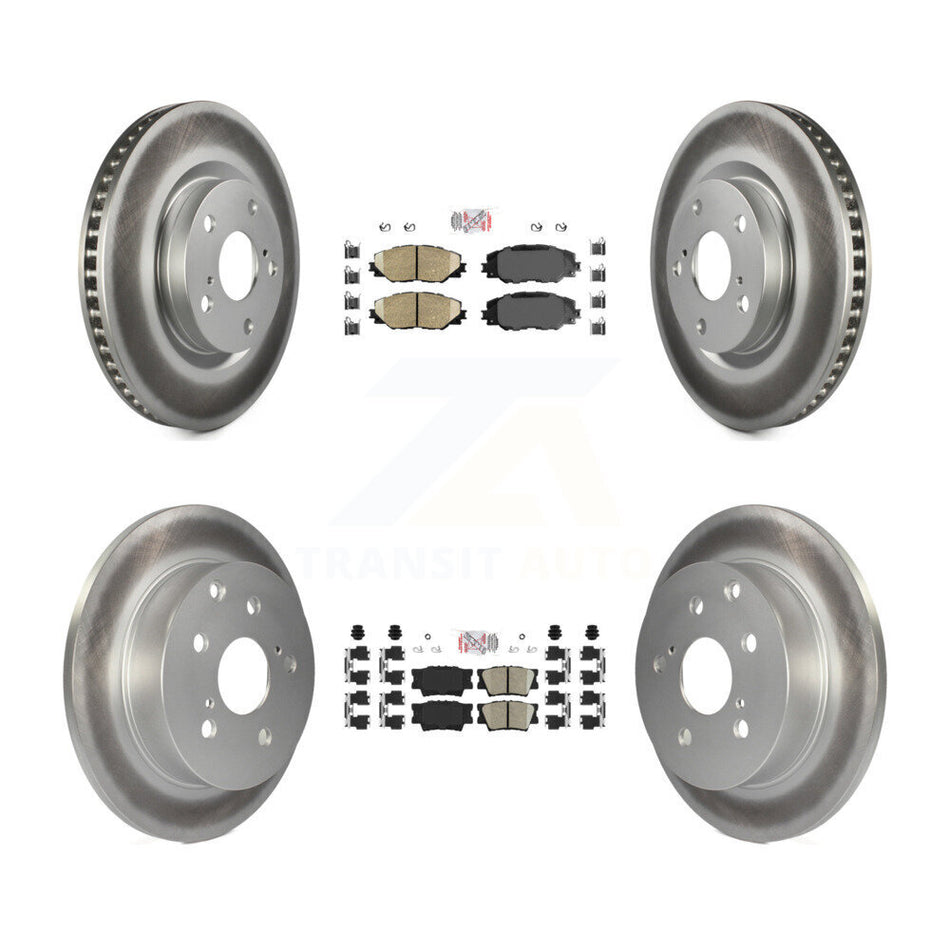 Front Rear Ceramic Pads And Coated Disc Brake Rotors Kit For Toyota RAV4 KGA-101189