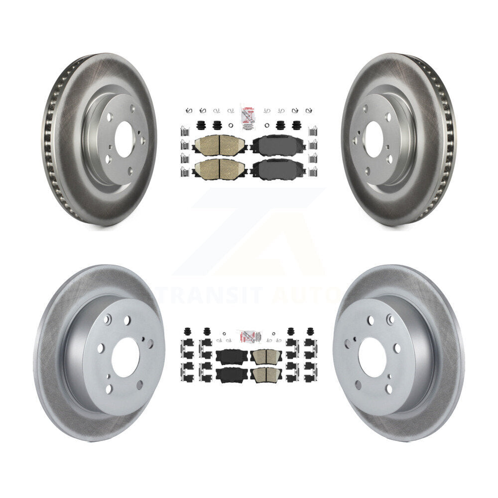 Front Rear Ceramic Pads And Coated Disc Brake Rotors Kit For Toyota Matrix Pontiac Vibe KGA-101194