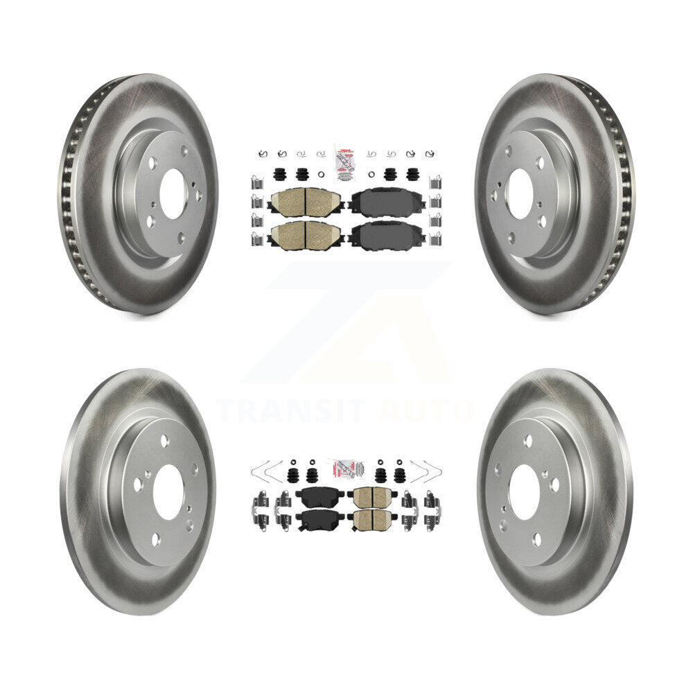 Front Rear Ceramic Pad & Coated Brake Rotor Kit For Toyota Matrix Pontiac Vibe Corolla iM KGA-101198