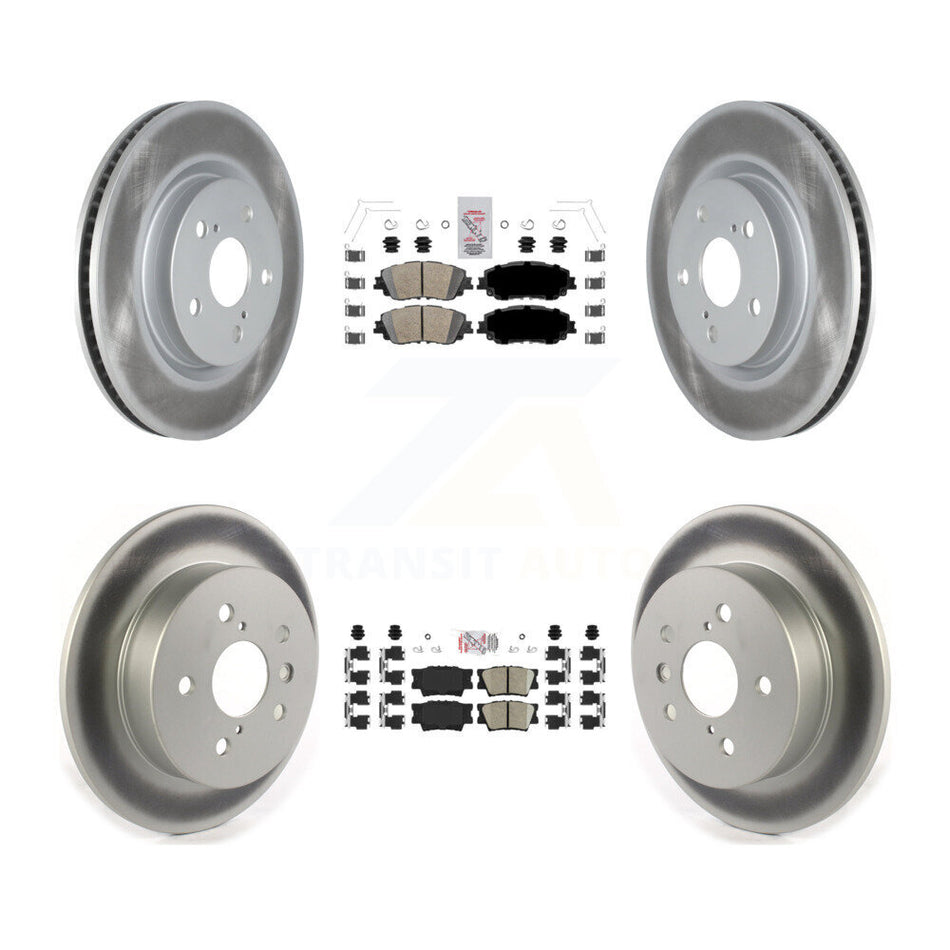 Front Rear Ceramic Pads And Coated Disc Brake Rotors Kit For Toyota Camry KGA-101214