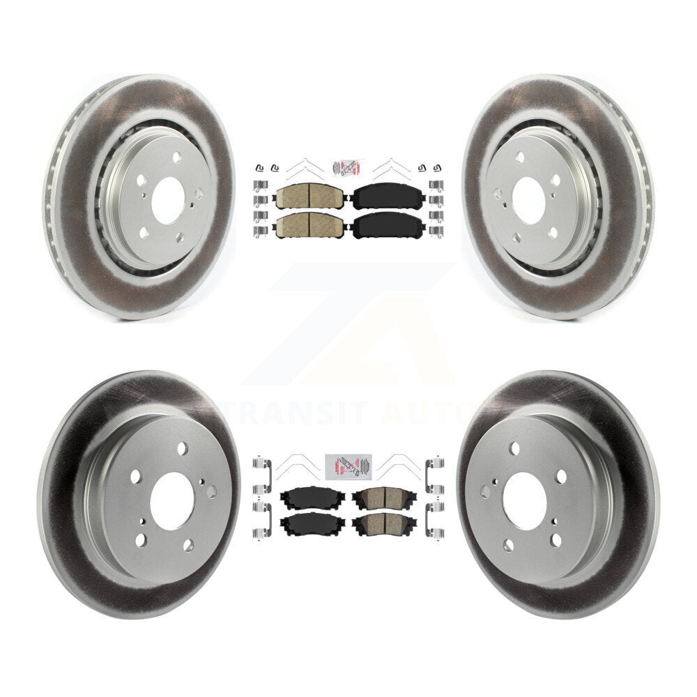 Front Rear Ceramic Pads And Coated Disc Brake Rotors Kit For Toyota Camry Avalon TRD KGA-101227