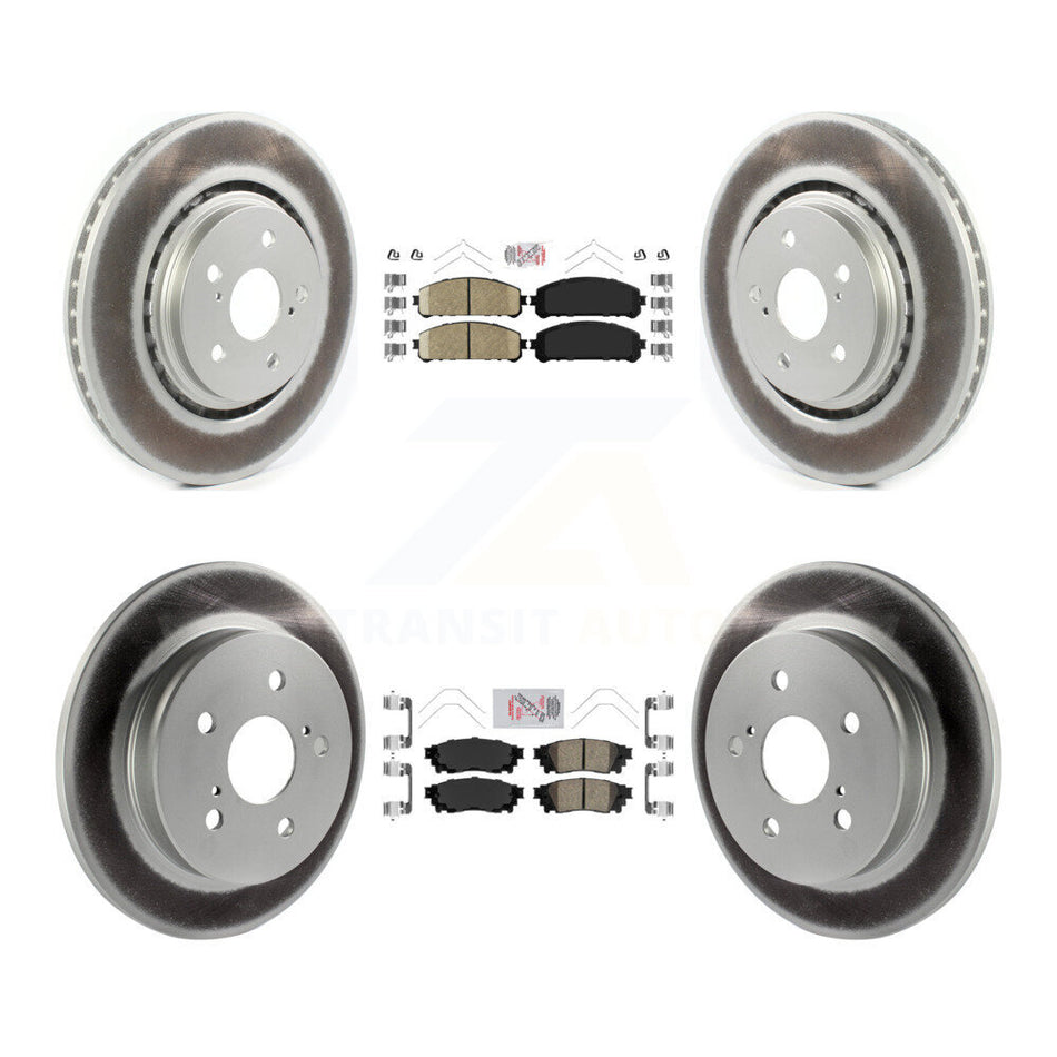 Front Rear Ceramic Pads And Coated Disc Brake Rotors Kit For Toyota Camry Avalon TRD KGA-101227