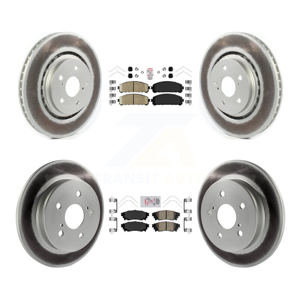 Front Rear Ceramic Pads And Coated Disc Brake Rotors Kit For Toyota Camry Avalon TRD KGA-101229