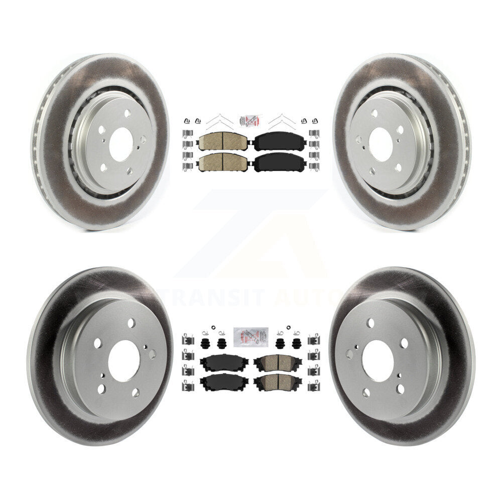 Front Rear Ceramic Pads And Coated Disc Brake Rotors Kit For Toyota Camry Avalon TRD KGA-101235