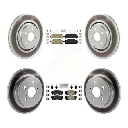 Front Rear Ceramic Pads And Coated Disc Brake Rotors Kit For Toyota Camry Avalon TRD KGA-101235