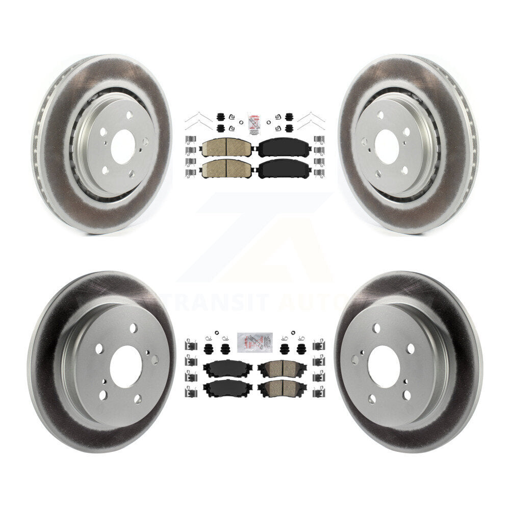 Front Rear Ceramic Pads And Coated Disc Brake Rotors Kit For Toyota Camry Avalon TRD KGA-101237