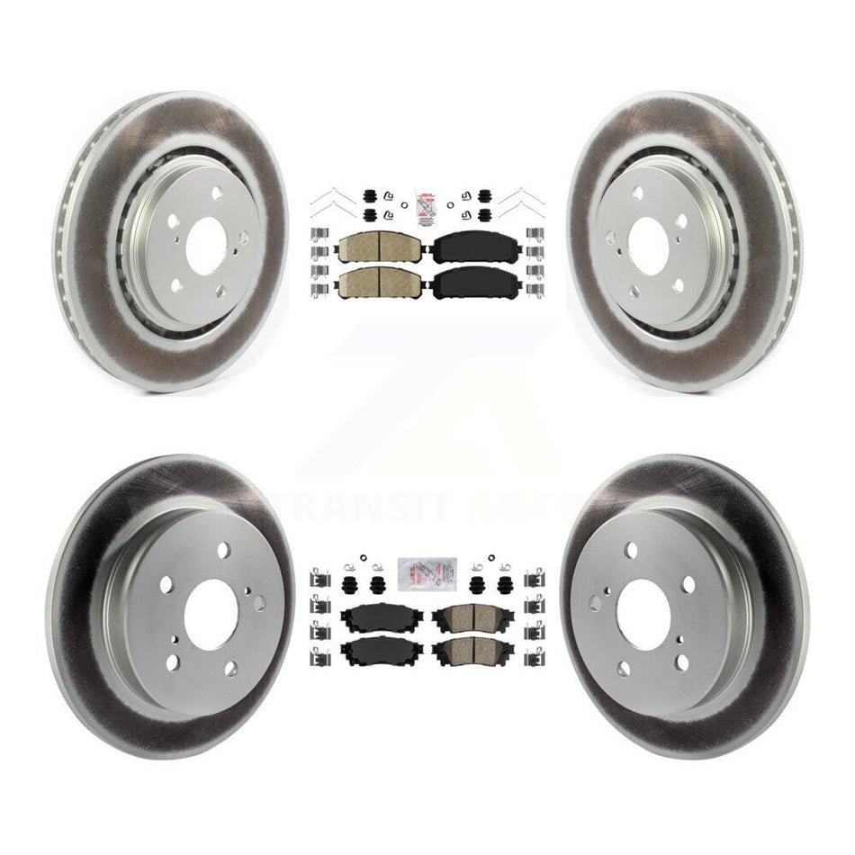 Front Rear Ceramic Pads And Coated Disc Brake Rotors Kit For Toyota Camry Avalon TRD KGA-101237