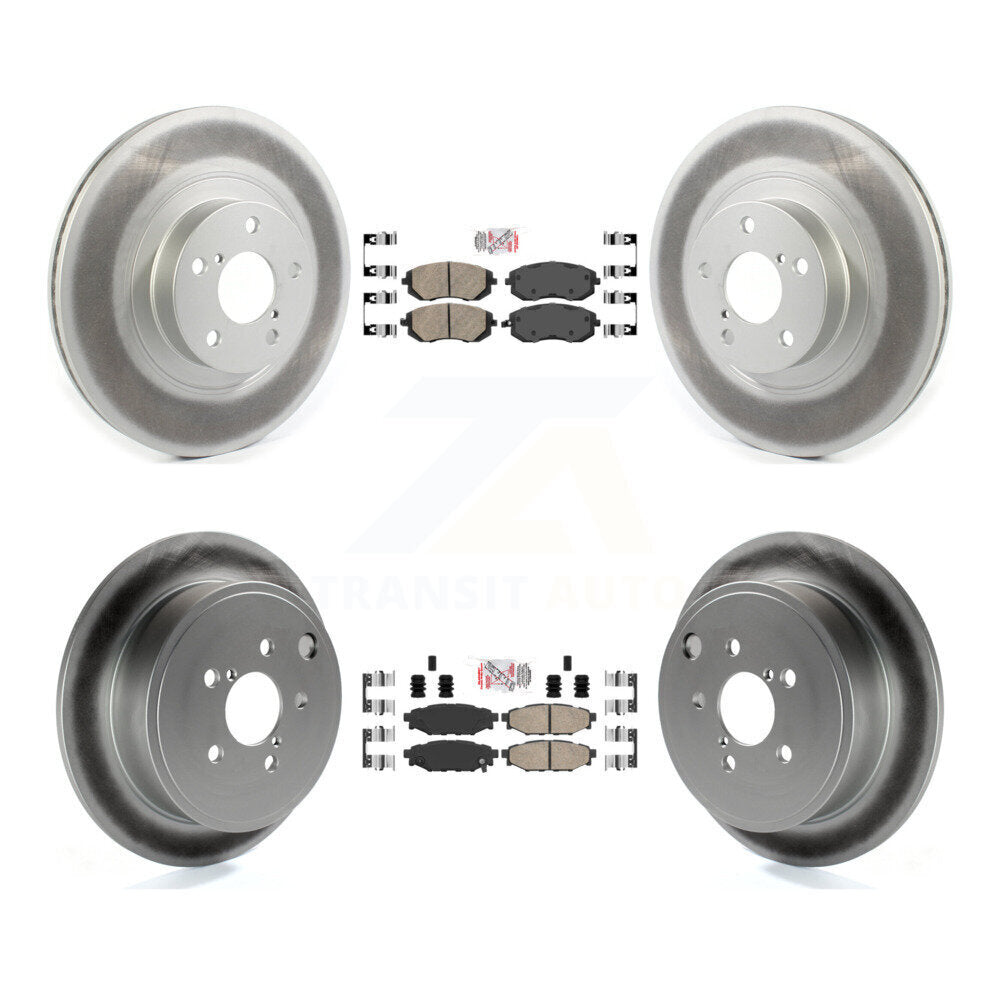 Front Rear Ceramic Pad Coated Brake Rotors Kit For Subaru Outback Impreza Legacy Forester KGA-101258