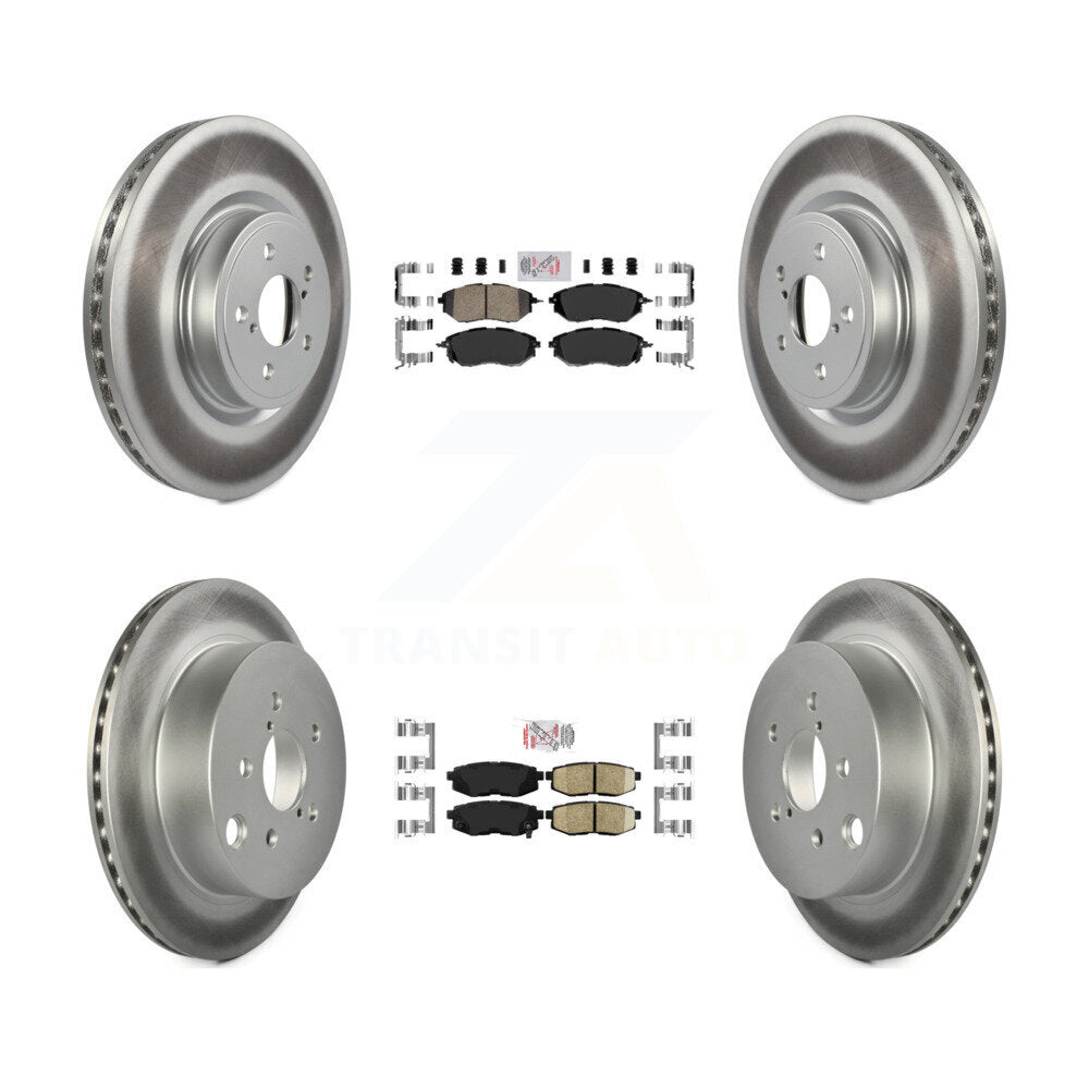 Front Rear Ceramic Pad And Coated Disc Brake Rotor Kit For 2014-2018 Subaru Forester 2.0L KGA-101268