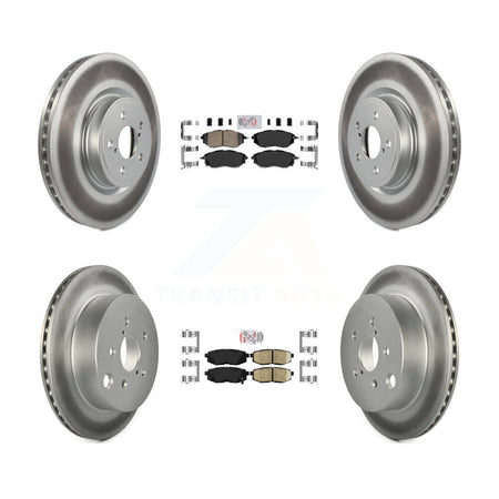 Front Rear Ceramic Pad And Coated Disc Brake Rotor Kit For 2014-2018 Subaru Forester 2.0L KGA-101268