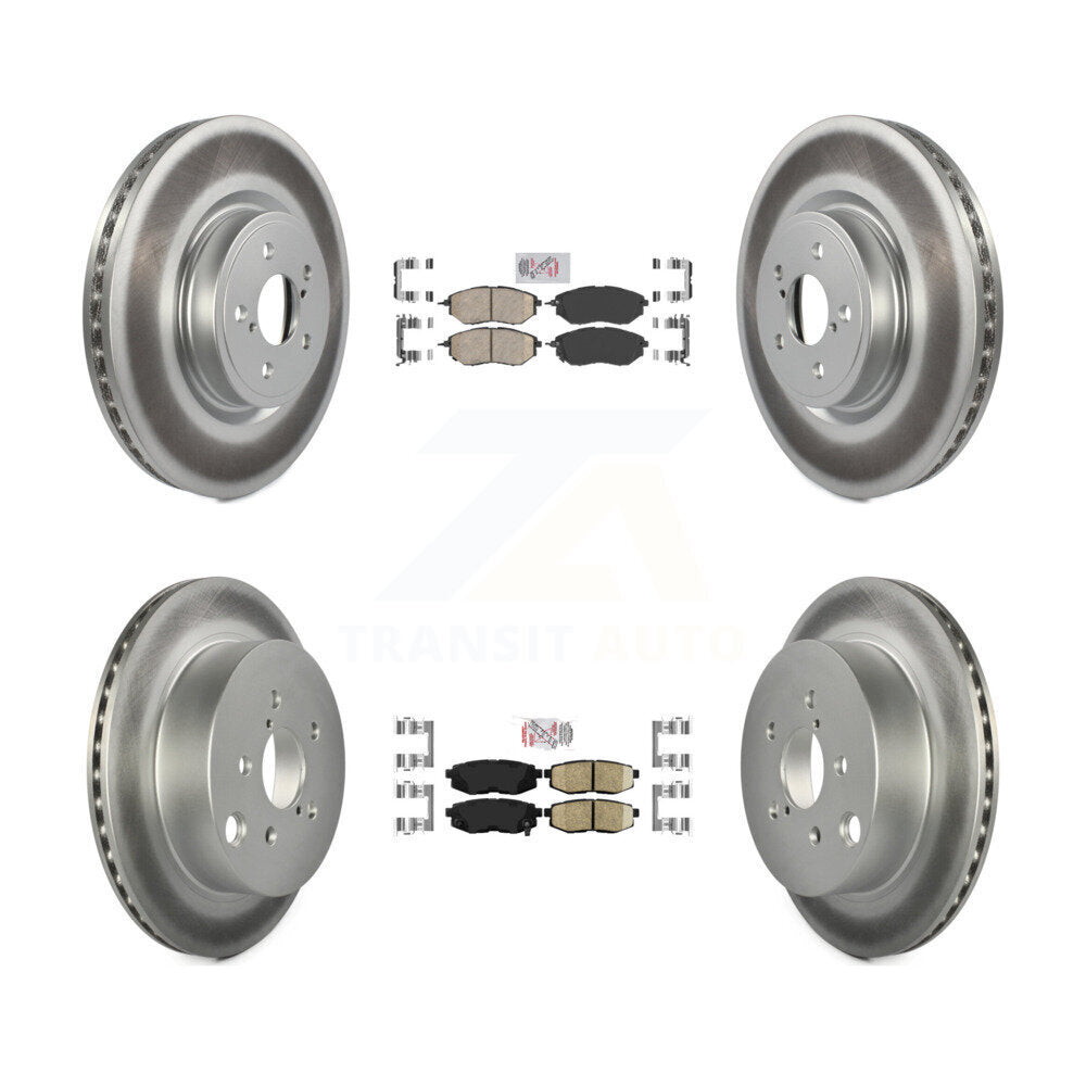 Front Rear Ceramic Pad And Coated Disc Brake Rotor Kit For 2014-2018 Subaru Forester 2.0L KGA-101269