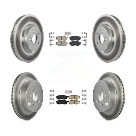 Front Rear Ceramic Pad And Coated Disc Brake Rotor Kit For 2014-2018 Subaru Forester 2.0L KGA-101269