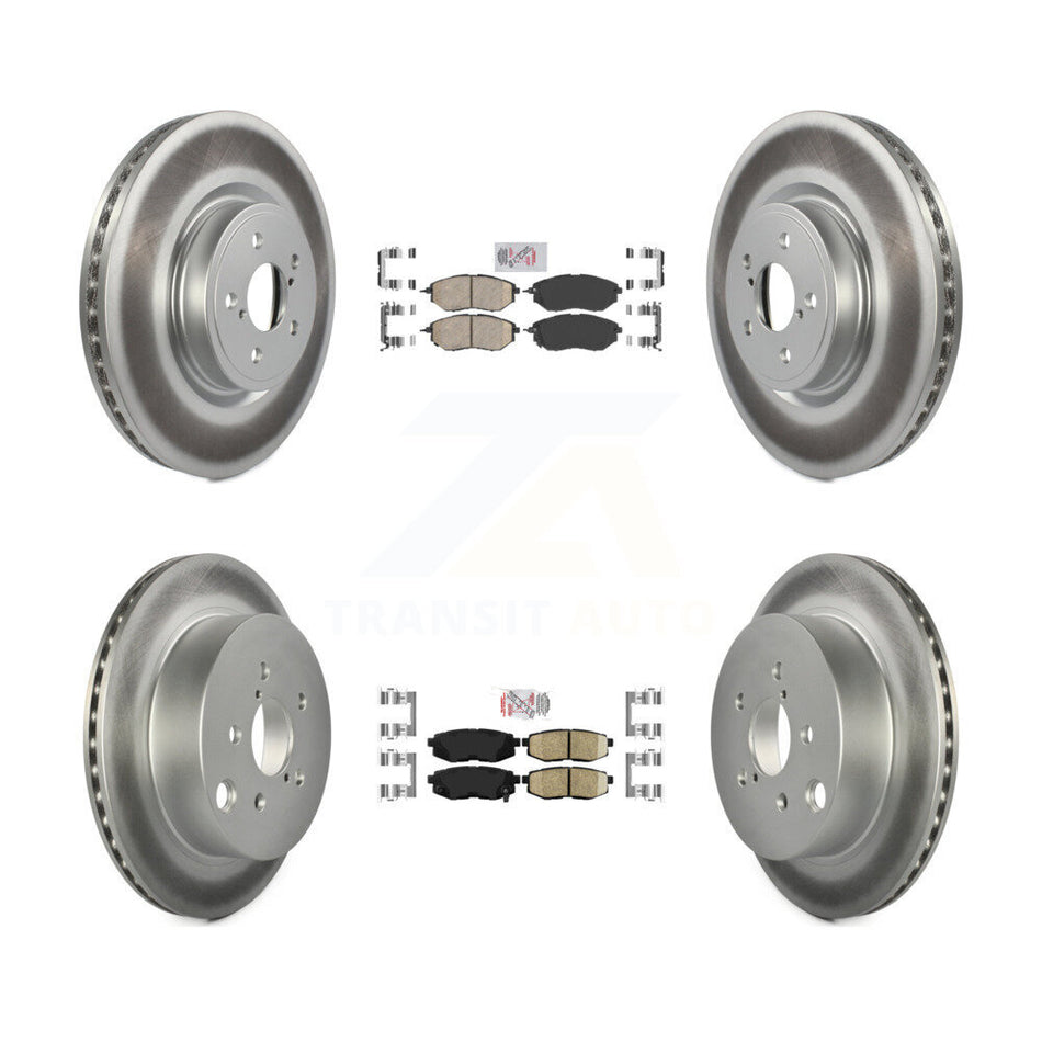 Front Rear Ceramic Pad And Coated Disc Brake Rotor Kit For 2014-2018 Subaru Forester 2.0L KGA-101269