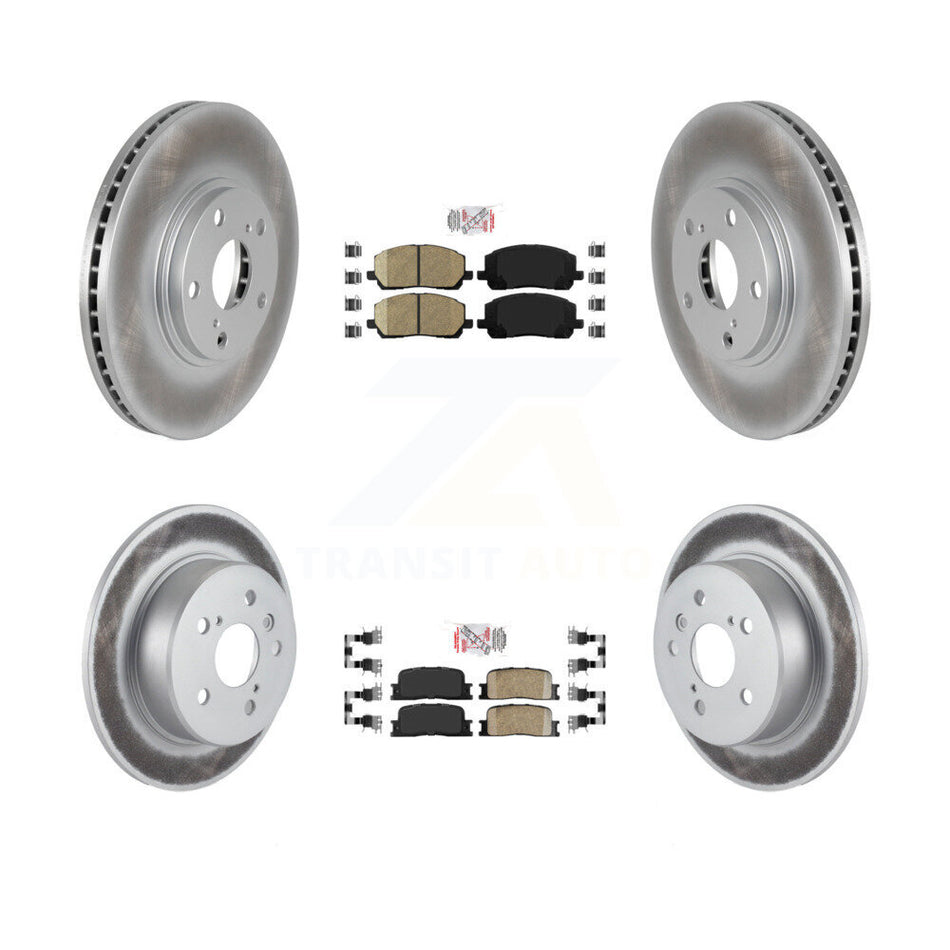 Front Rear Ceramic Pad & Coated Disc Brake Rotors Kit For 2001-2003 Toyota Highlander AWD KGA-101288