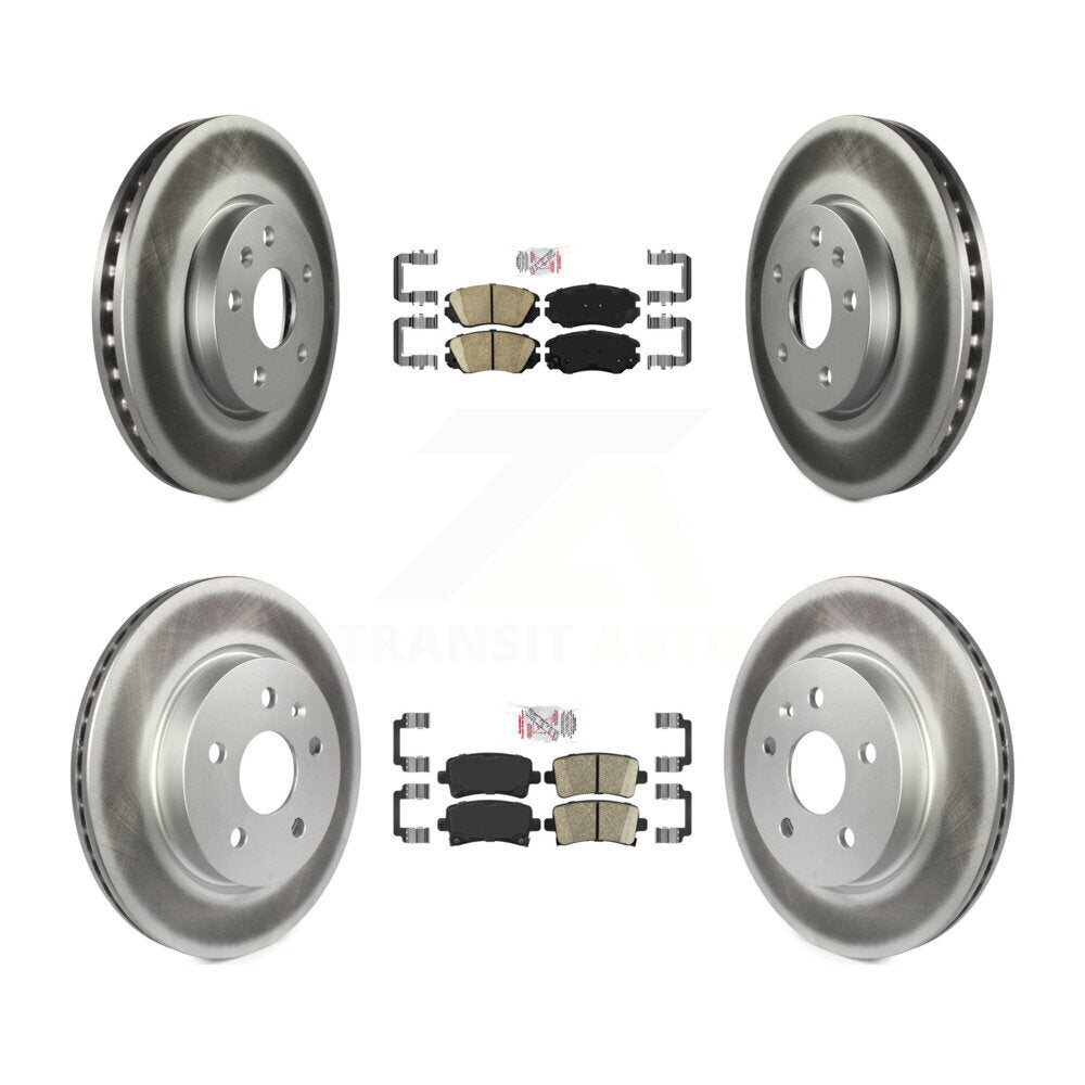 Front Rear Ceramic Pad Coated Brake Rotors Kit For Chevrolet Malibu Impala Buick LaCrosse KGA-101312