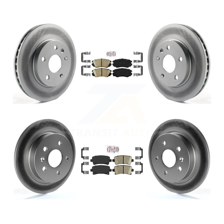 Front Rear Ceramic Pads And Coated Disc Brake Rotors Kit For Chevrolet Malibu Limited KGA-101313