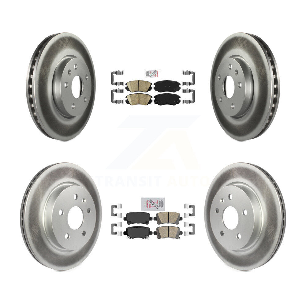 Front Rear Ceramic Pad & Coated Disc Brake Rotors Kit For Chevrolet Malibu Buick LaCrosse KGA-101314