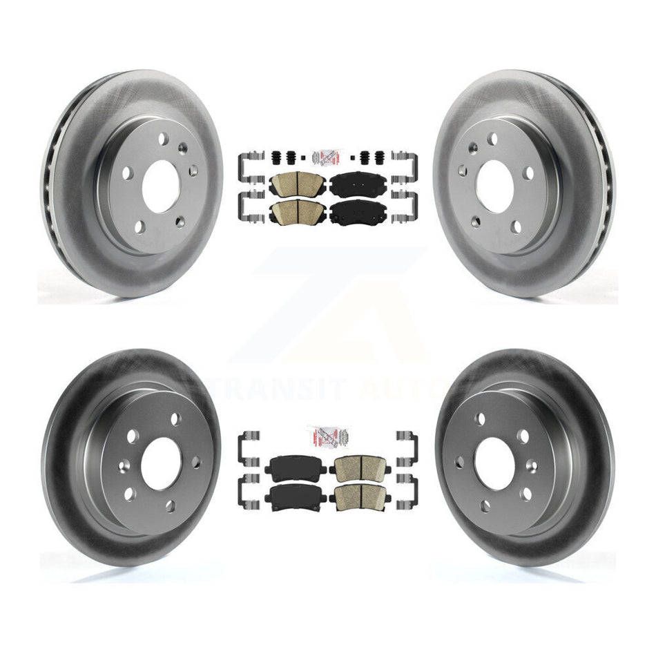 Front Rear Ceramic Pads And Coated Disc Brake Rotors Kit For Chevrolet Malibu Limited KGA-101316
