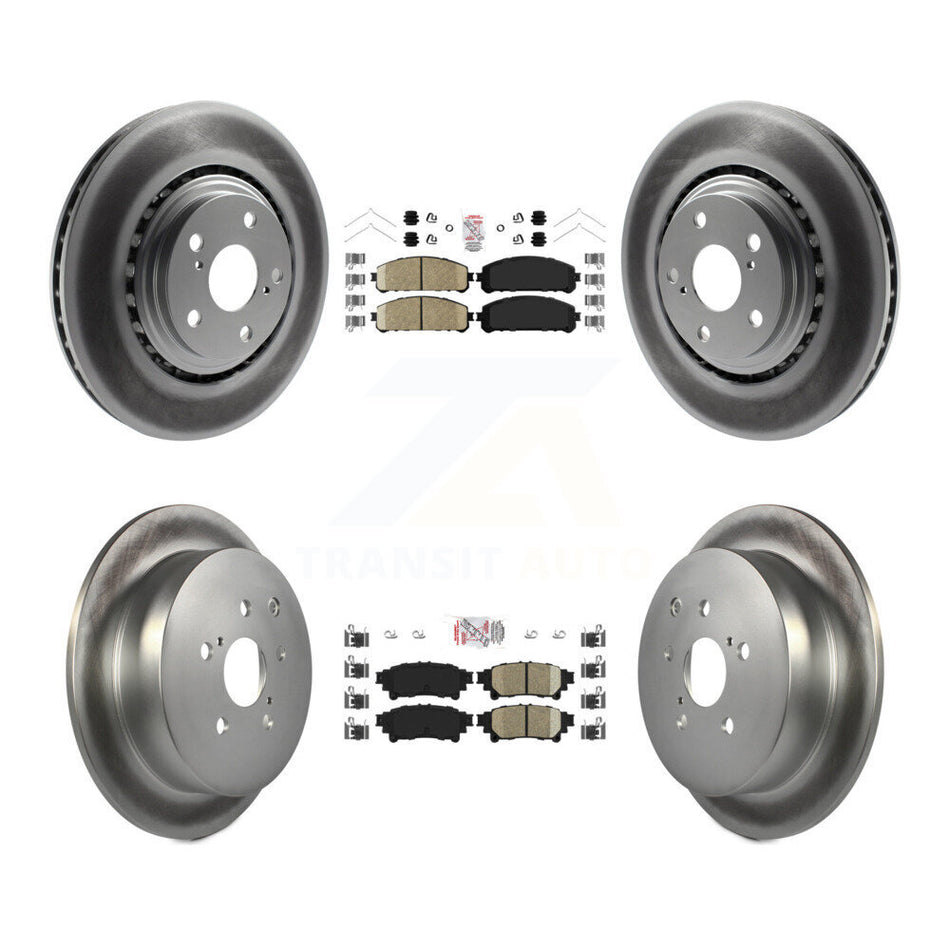 Front Rear Ceramic Pad Coat Disc Brake Rotor Kit For Toyota Sienna Highlander Lexus RX350 KGA-101332