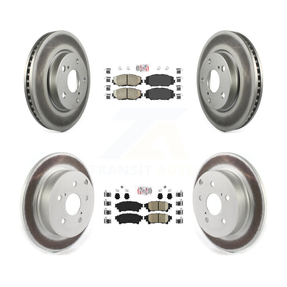 Front Rear Ceramic Pads And Coated Disc Brake Rotors Kit For 2012-2018 Toyota Prius V KGA-101333