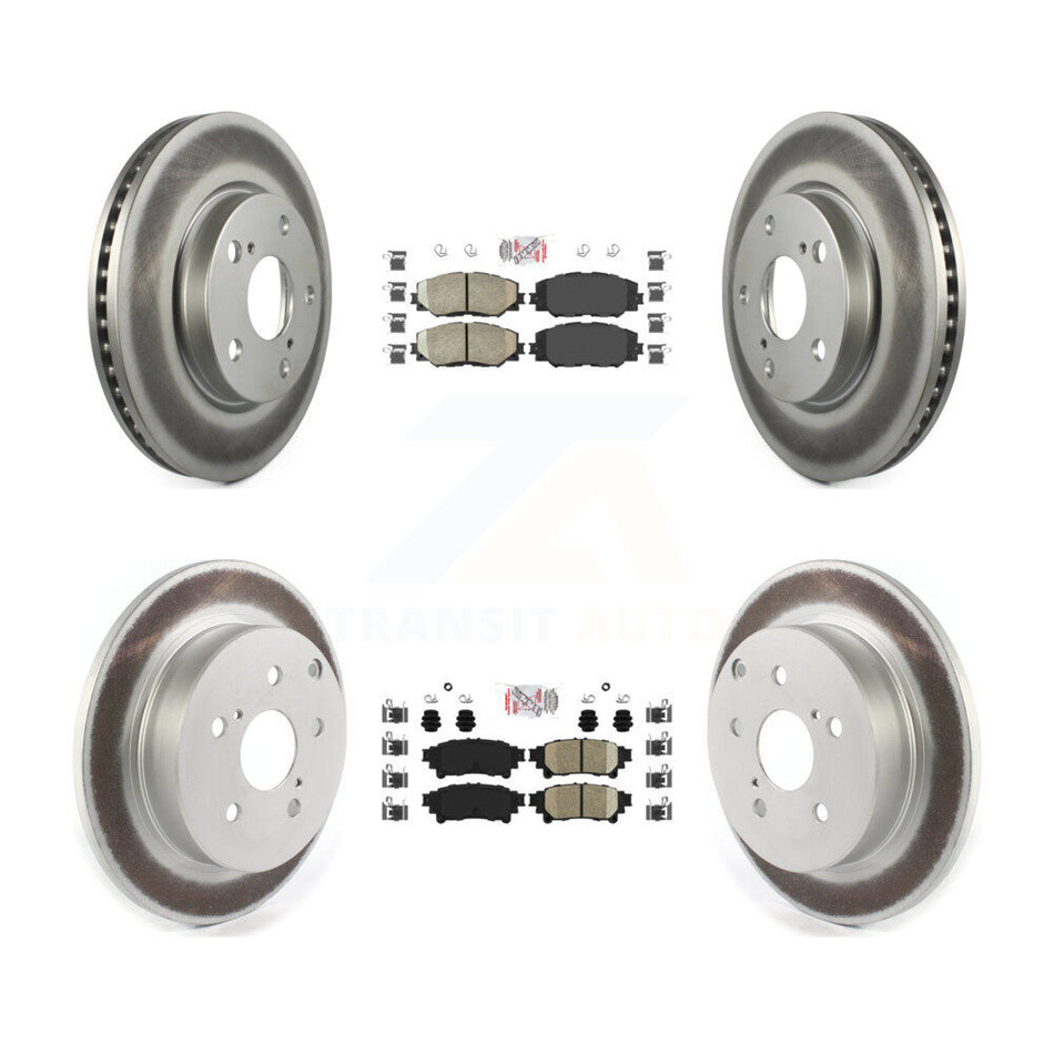 Front Rear Ceramic Pads And Coated Disc Brake Rotors Kit For 2012-2018 Toyota Prius V KGA-101333