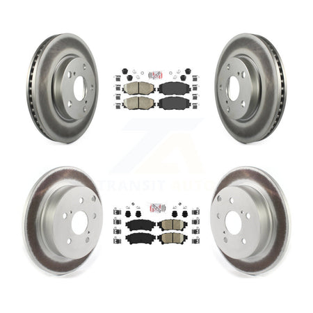 Front Rear Ceramic Pads And Coated Disc Brake Rotors Kit For 2012-2018 Toyota Prius V KGA-101334