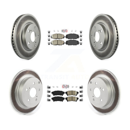 Front Rear Ceramic Pads And Coated Disc Brake Rotors Kit For 2012-2018 Toyota Prius V KGA-101335