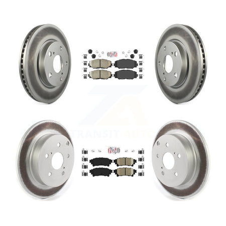Front Rear Ceramic Pads And Coated Disc Brake Rotors Kit For 2012-2018 Toyota Prius V KGA-101336