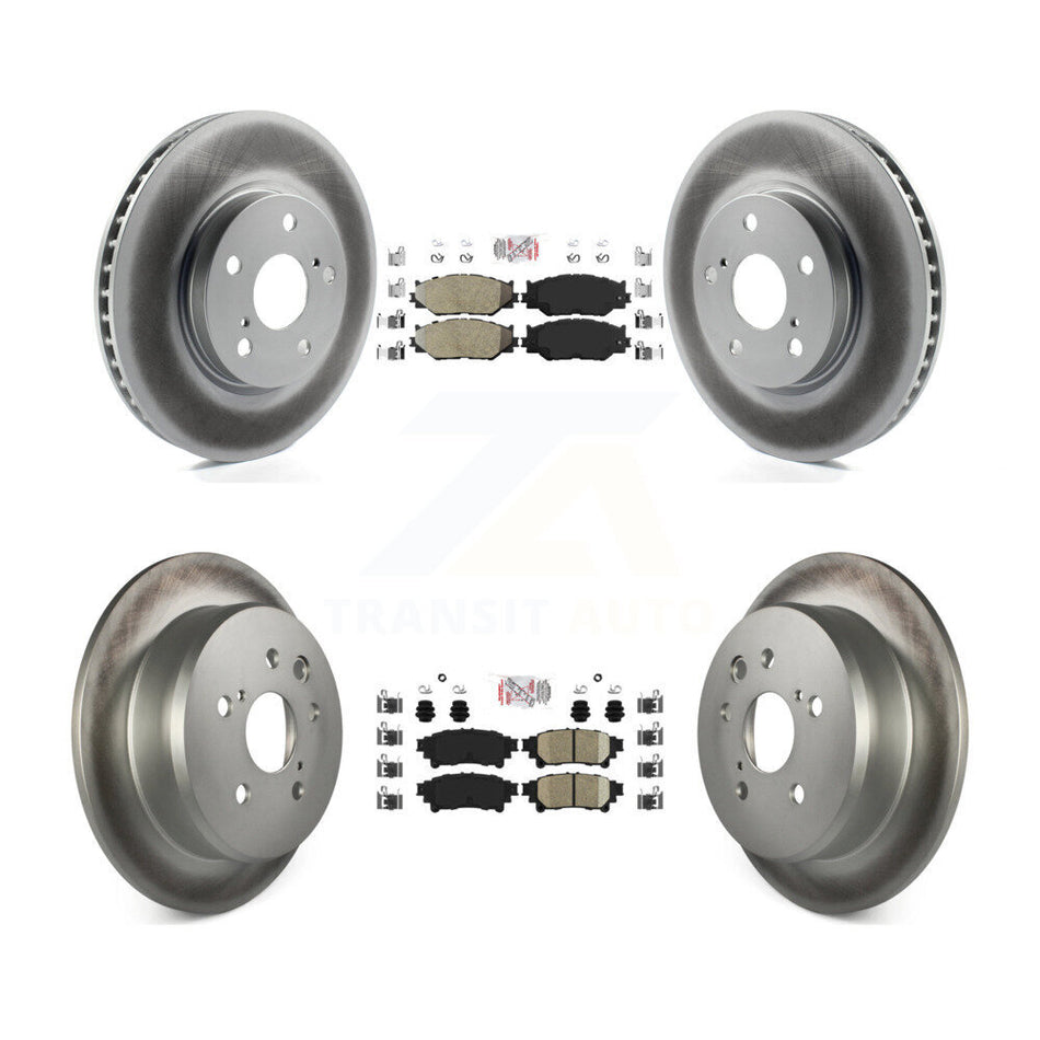 Front Semi-Metallic Rear Ceramic Pad Coated Brake Rotor Kit For Lexus IS250 Base with RWD KGA-101338