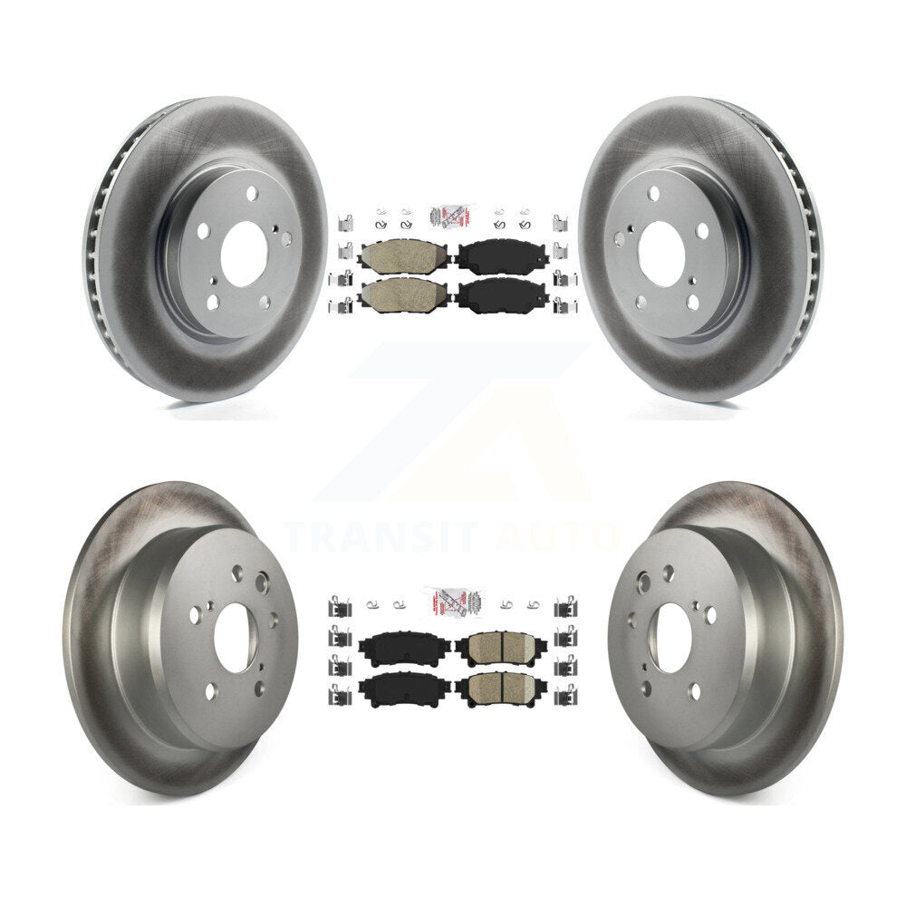 Front Semi-Metallic Rear Ceramic Pad Coated Brake Rotor Kit For Lexus IS250 Base with RWD KGA-101340