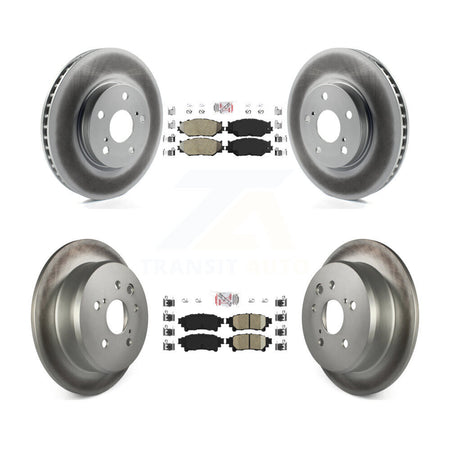 Front Semi-Metallic Rear Ceramic Pad Coated Brake Rotor Kit For Lexus IS250 Base with RWD KGA-101340