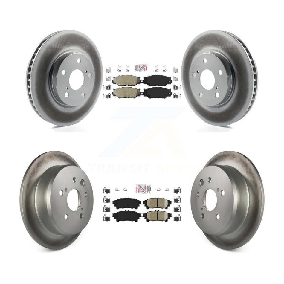 Front Semi-Metallic Rear Ceramic Pad Coated Brake Rotor Kit For Lexus IS250 Base with RWD KGA-101340