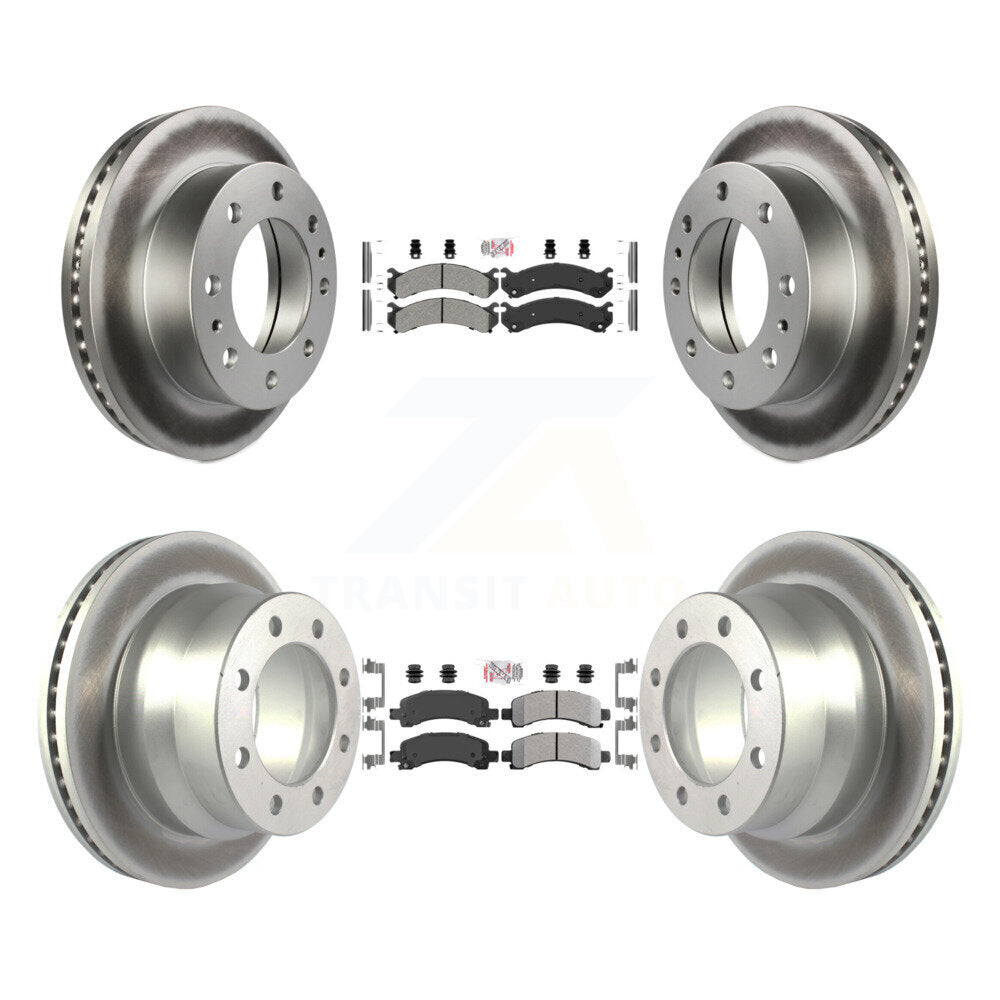 Front Rear Semi-Metallic Pads And Coated Disc Brake Rotors Kit For Chevrolet Express 4500 KGA-101351