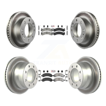 Front Rear Semi-Metallic Pads And Coated Disc Brake Rotors Kit For Chevrolet Express 4500 KGA-101351