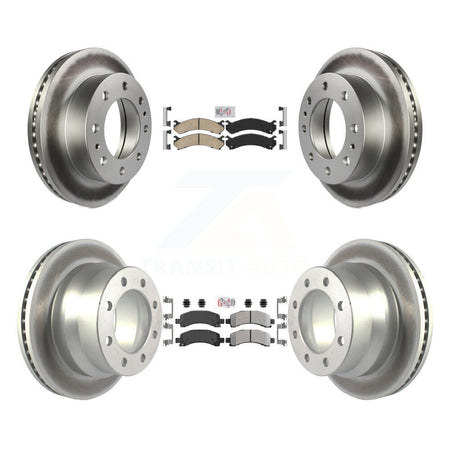 Front Ceramic Rear Semi-Metallic Pad Coat Disc Brake Rotor Kit For Chevrolet Express 4500 KGA-101352
