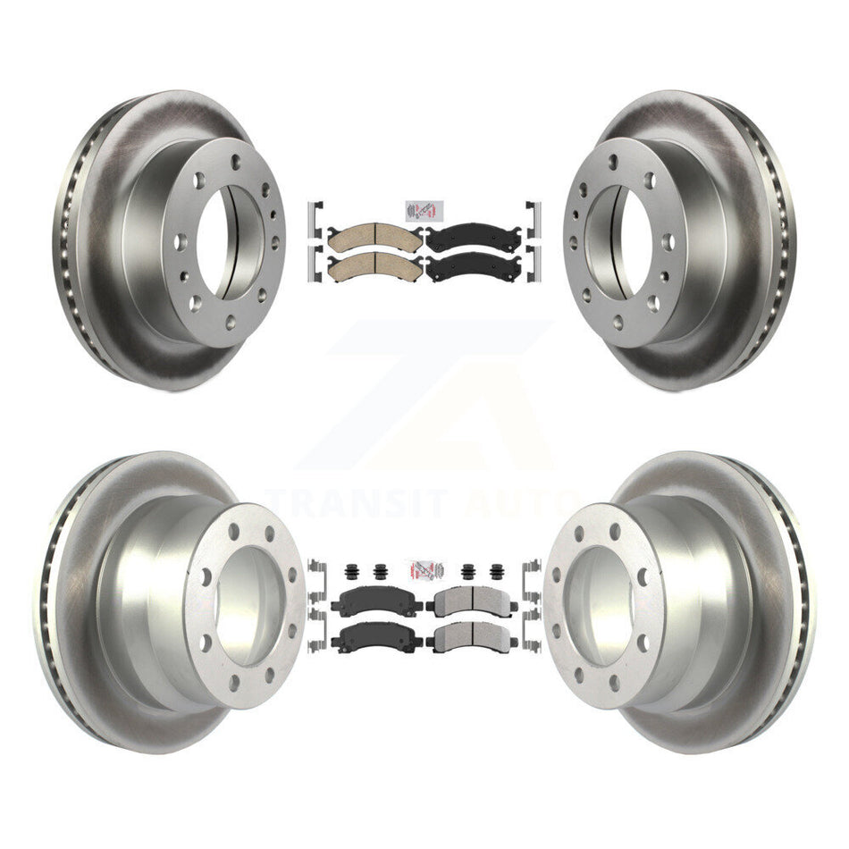 Front Ceramic Rear Semi-Metallic Pad Coat Disc Brake Rotor Kit For Chevrolet Express 4500 KGA-101352