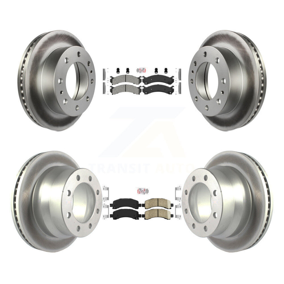 Front Semi-Metallic Rear Ceramic Pad Coat Disc Brake Rotor Kit For Chevrolet Express 4500 KGA-101357