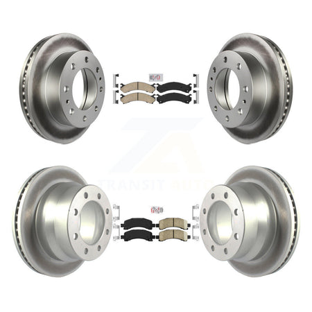 Front Rear Ceramic Pads And Coated Disc Brake Rotors Kit For Chevrolet Express 4500 KGA-101358