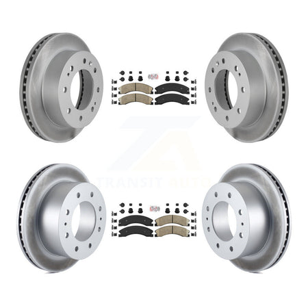 Front Rear Ceramic Pad Coated Brake Rotors Kit For GMC Chevrolet Sierra 2500 HD Silverado KGA-101359