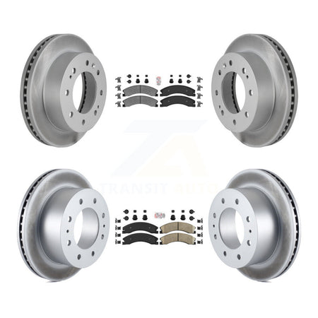 Front Semi-Metallic Rear Ceramic Pad Coated Brake Rotor Kit For GMC Chevrolet Sierra 2500 KGA-101360