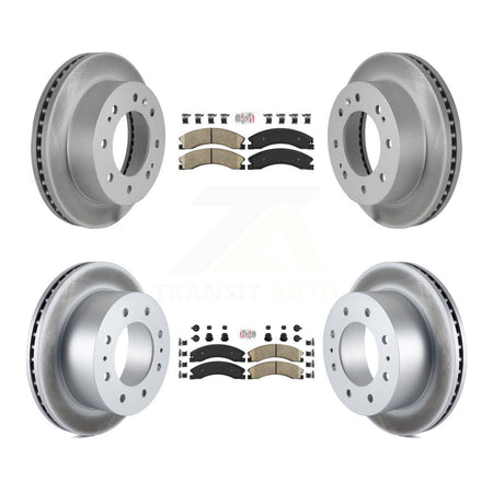 Front Rear Ceramic Pad Coated Brake Rotors Kit For GMC Chevrolet Sierra 2500 HD Silverado KGA-101361