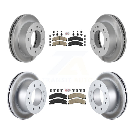 Front Rear Ceramic Pad Coated Brake Rotors Kit For GMC Chevrolet Sierra 2500 HD Silverado KGA-101365