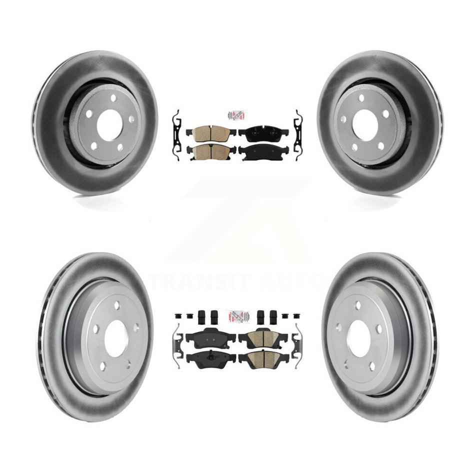 Front Rear Ceramic Pads And Coated Disc Brake Rotors Kit For Jeep Grand Cherokee WK KGA-101370