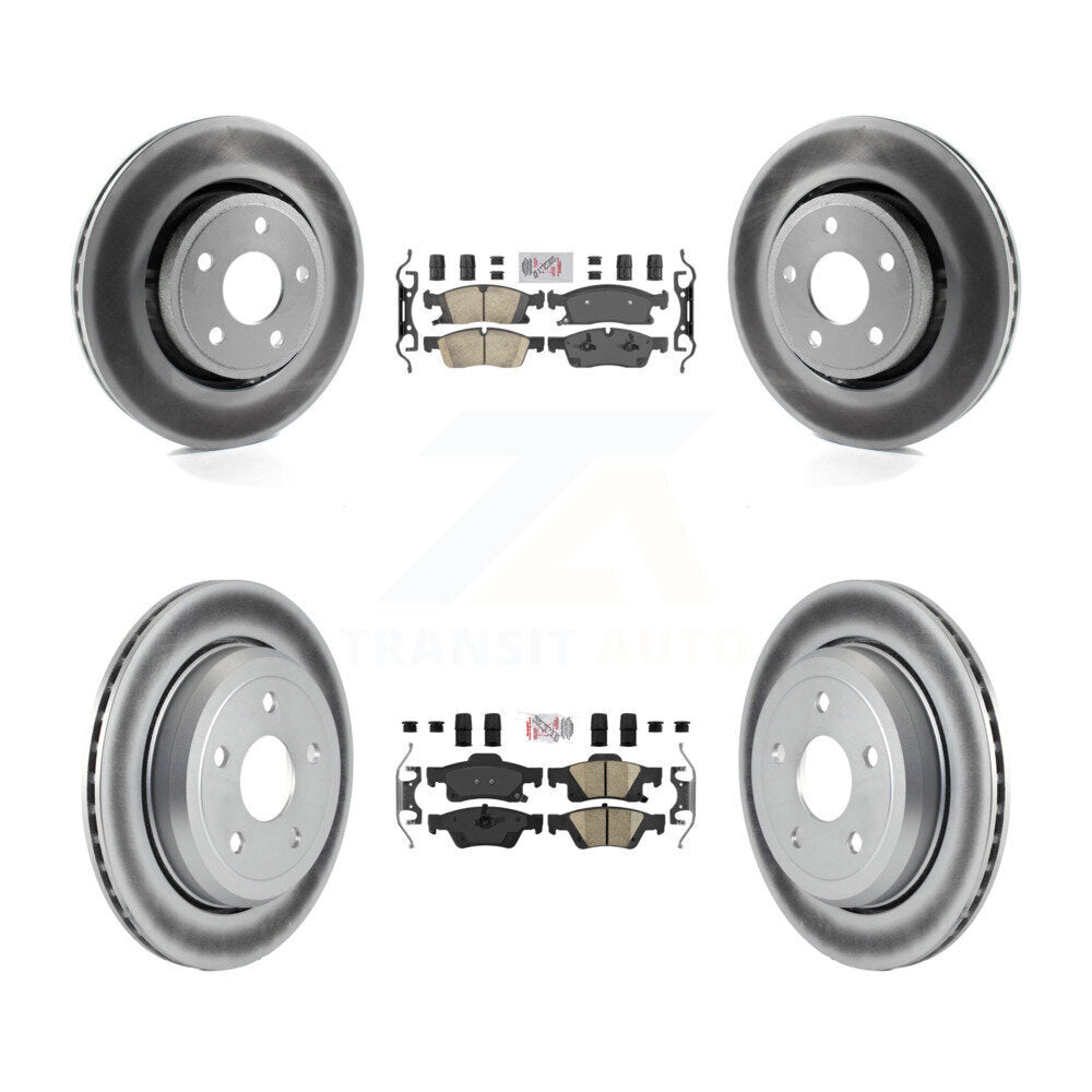 Front Rear Ceramic Pads And Coated Disc Brake Rotors Kit For Jeep Grand Cherokee WK KGA-101371