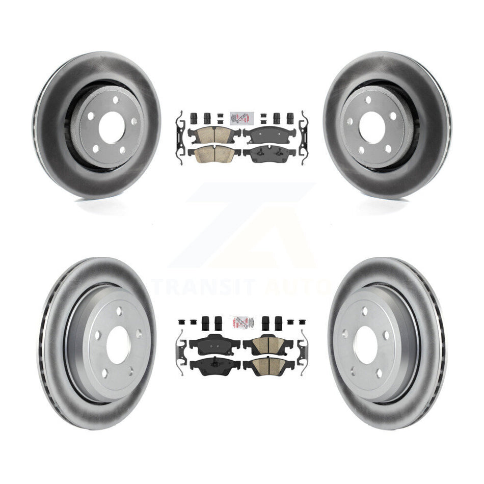 Front Rear Ceramic Pads And Coated Disc Brake Rotors Kit For Jeep Grand Cherokee WK KGA-101371