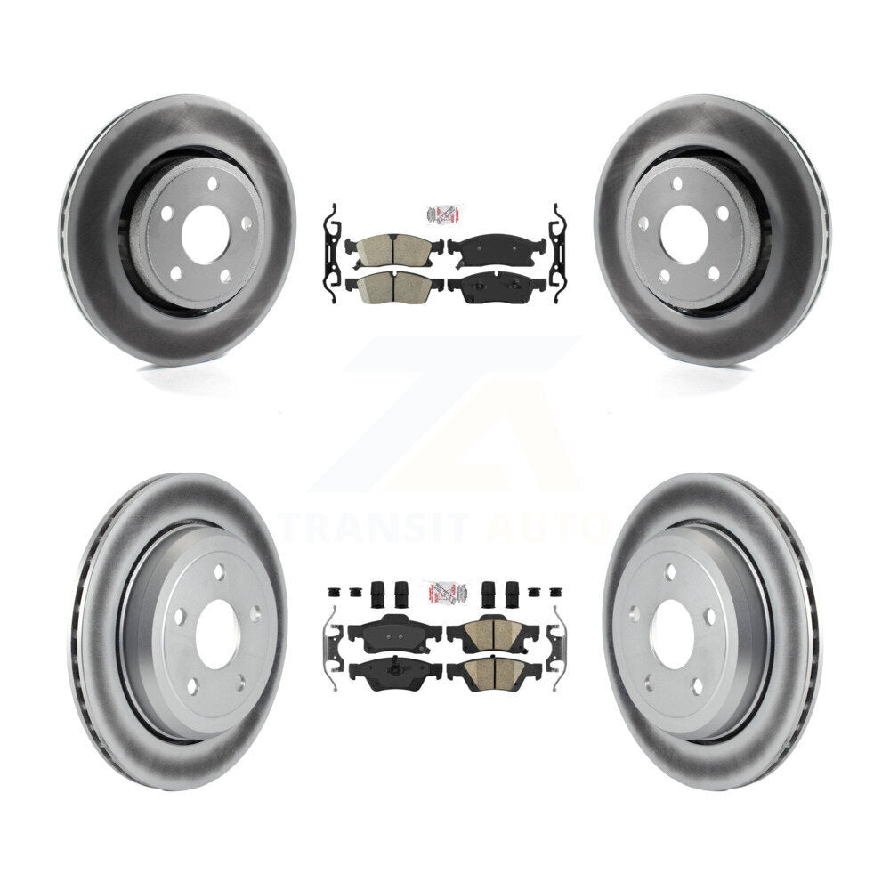 Front Rear Ceramic Pads And Coated Disc Brake Rotors Kit For Jeep Grand Cherokee WK KGA-101375