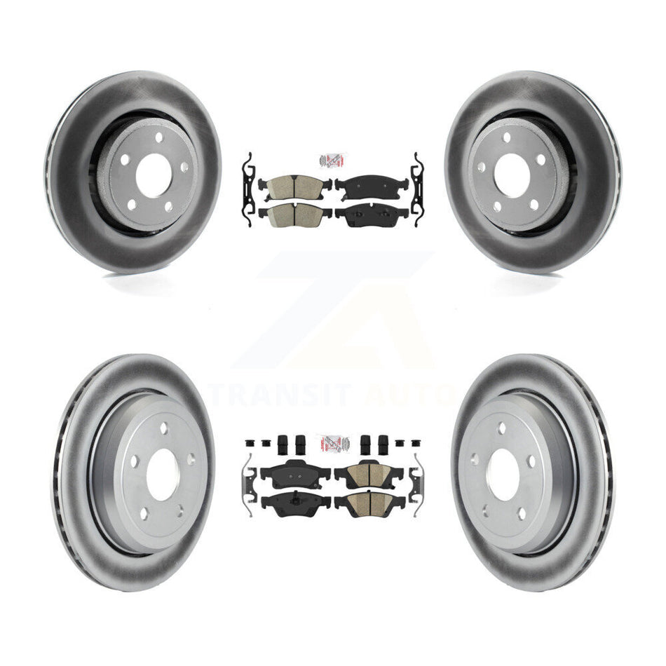 Front Rear Ceramic Pads And Coated Disc Brake Rotors Kit For Jeep Grand Cherokee WK KGA-101375