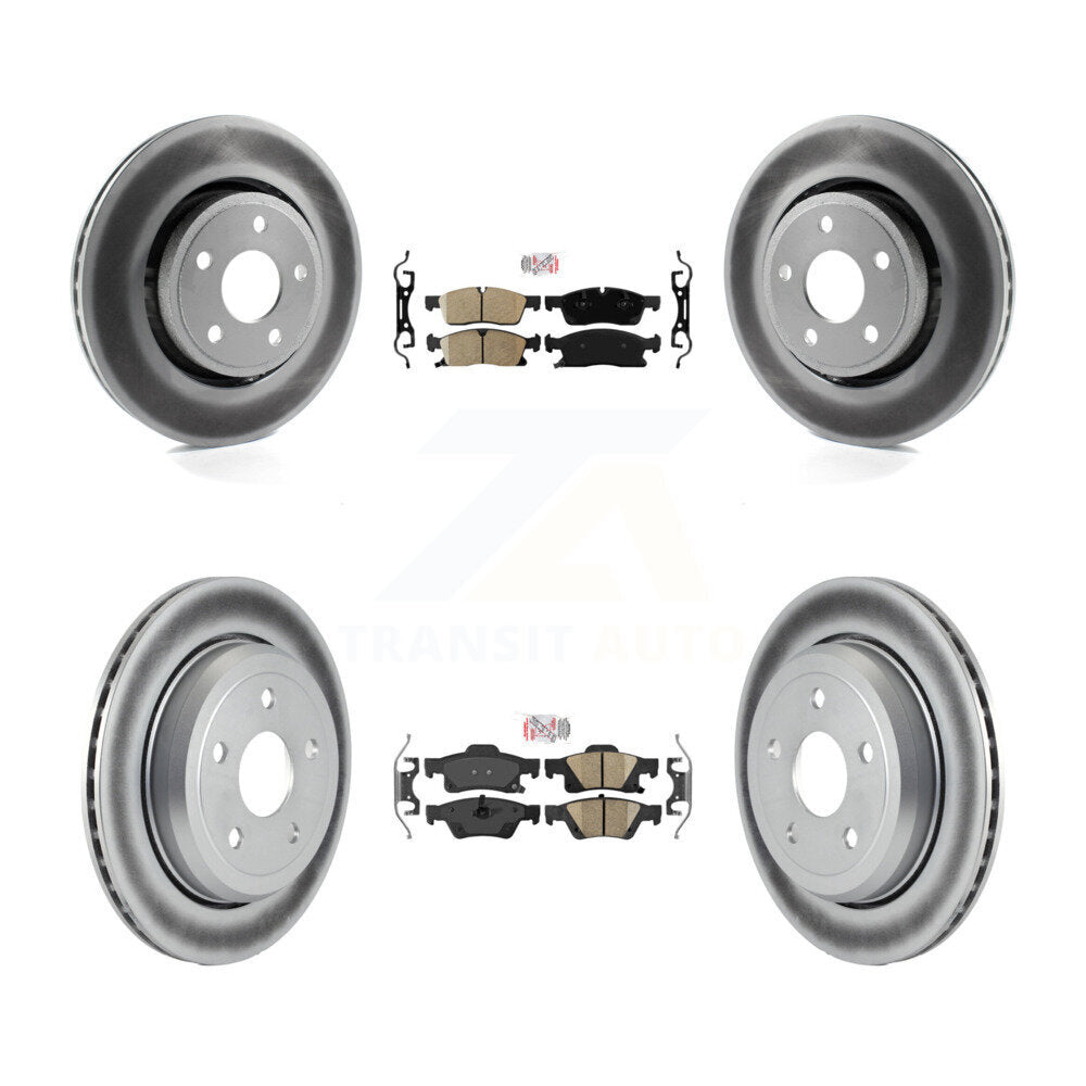 Front Rear Ceramic Pads And Coated Disc Brake Rotors Kit For Jeep Grand Cherokee WK KGA-101378