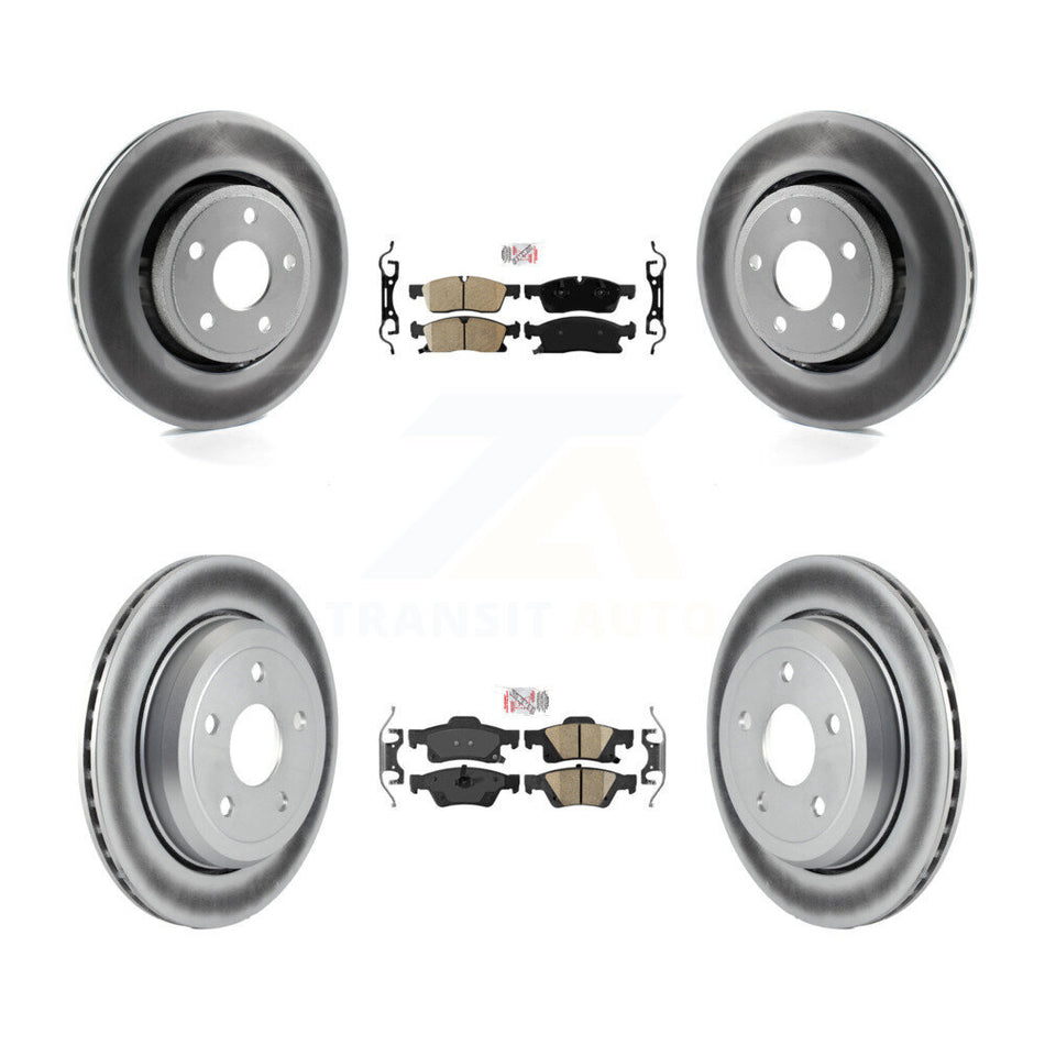 Front Rear Ceramic Pads And Coated Disc Brake Rotors Kit For Jeep Grand Cherokee WK KGA-101378